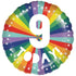 9 Today Rainbow Foil Balloon 45cm Each