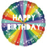 Happy Birthday Rainbow Foil Balloon 45cm Each