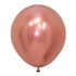 Metallic Reflex Rose Gold Latex Balloons 45cm 6pk
