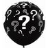 He or She Question Marks Fashion Black Latex Balloons 90cm 2pk