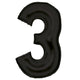 Balloon - Supershapes, Numbers & Letters Black / 3 Large Number Foil Balloon Each