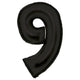 Balloon - Supershapes, Numbers & Letters Black / 9 Large Number Foil Balloon Each