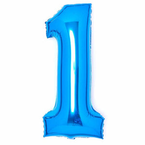 Balloon - Supershapes, Numbers & Letters Blue / 1 Large Number Foil Balloon Each