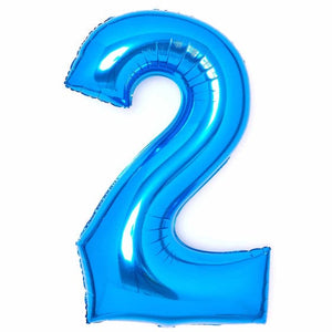 Balloon - Supershapes, Numbers & Letters Blue / 2 Large Number Foil Balloon Each