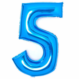 Balloon - Supershapes, Numbers & Letters Blue / 5 Large Number Foil Balloon Each
