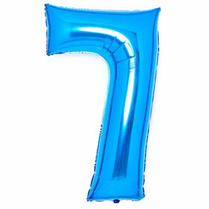 Balloon - Supershapes, Numbers & Letters Blue / 7 Large Number Foil Balloon Each