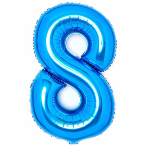 Balloon - Supershapes, Numbers & Letters Blue / 8 Large Number Foil Balloon Each