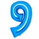Balloon - Supershapes, Numbers & Letters Blue / 9 Large Number Foil Balloon Each