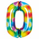 Balloon - Supershapes, Numbers & Letters Bright Rainbow / 0 Large Number Foil Balloon Each