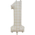 Gingham Large Number 1 Foil Balloon 37cm w x 82cm h Each