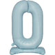 Balloon - Supershapes, Numbers & Letters Pastel Blue / 0 Large Number Air Filled Standing Foil Balloon 76cm Each