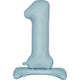 Balloon - Supershapes, Numbers & Letters Pastel Blue / 1 Large Number Air Filled Standing Foil Balloon 76cm Each