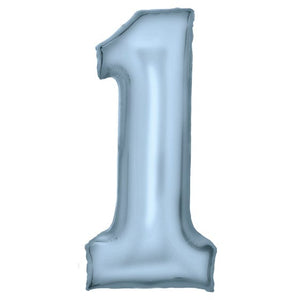 Balloon - Supershapes, Numbers & Letters Pastel Blue / 1 Large Number Foil Balloon Each
