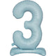 Balloon - Supershapes, Numbers & Letters Pastel Blue / 3 Large Number Air Filled Standing Foil Balloon 76cm Each