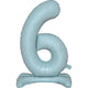 Balloon - Supershapes, Numbers & Letters Pastel Blue / 6 Large Number Air Filled Standing Foil Balloon 76cm Each