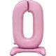 Balloon - Supershapes, Numbers & Letters Pastel Pink / 0 Large Number Air Filled Standing Foil Balloon 76cm Each