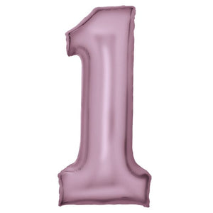 Balloon - Supershapes, Numbers & Letters Pastel Pink / 1 Large Number Foil Balloon Each