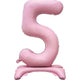 Balloon - Supershapes, Numbers & Letters Pastel Pink / 5 Large Number Air Filled Standing Foil Balloon 76cm Each