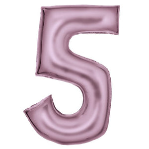 Balloon - Supershapes, Numbers & Letters Pastel Pink / 5 Large Number Foil Balloon Each