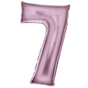 Balloon - Supershapes, Numbers & Letters Pastel Pink / 7 Large Number Foil Balloon Each