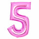 Balloon - Supershapes, Numbers & Letters Pink / 5 Large Number Foil Balloon Each