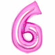 Balloon - Supershapes, Numbers & Letters Pink / 6 Large Number Foil Balloon Each