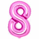 Balloon - Supershapes, Numbers & Letters Pink / 8 Large Number Foil Balloon Each