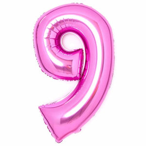 Balloon - Supershapes, Numbers & Letters Pink / 9 Large Number Foil Balloon Each