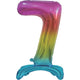 Balloon - Supershapes, Numbers & Letters Rainbow / 7 Large Number Air Filled Standing Foil Balloon 76cm Each