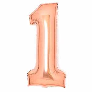 Balloon - Supershapes, Numbers & Letters Rose Gold / 1 Large Number Foil Balloon Each