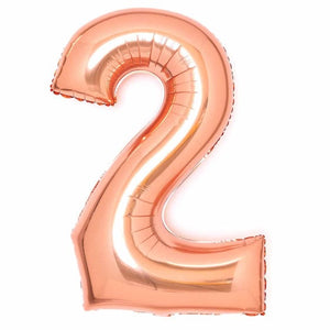Balloon - Supershapes, Numbers & Letters Rose Gold / 2 Large Number Foil Balloon Each
