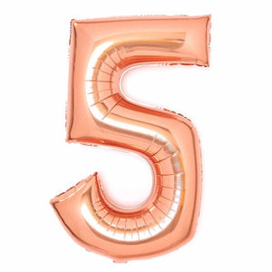 Balloon - Supershapes, Numbers & Letters Rose Gold / 5 Large Number Foil Balloon Each