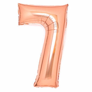 Balloon - Supershapes, Numbers & Letters Rose Gold / 7 Large Number Foil Balloon Each