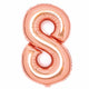 Balloon - Supershapes, Numbers & Letters Rose Gold / 8 Large Number Foil Balloon Each