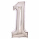 Balloon - Supershapes, Numbers & Letters Silver / 1 Large Number Foil Balloon Each