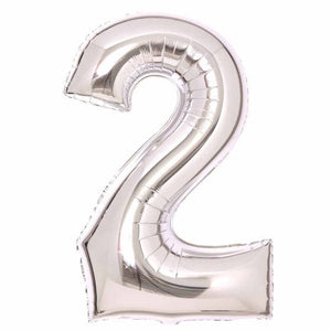 Balloon - Supershapes, Numbers & Letters Silver / 2 Large Number Foil Balloon Each