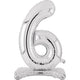 Balloon - Supershapes, Numbers & Letters Silver / 6 Large Number Air Filled Standing Foil Balloon 76cm Each
