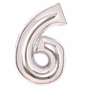 Balloon - Supershapes, Numbers & Letters Silver / 6 Large Number Foil Balloon Each