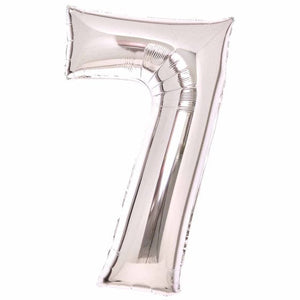 Balloon - Supershapes, Numbers & Letters Silver / 7 Large Number Foil Balloon Each