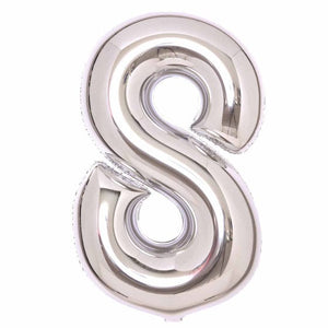 Balloon - Supershapes, Numbers & Letters Silver / 8 Large Number Foil Balloon Each