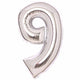 Balloon - Supershapes, Numbers & Letters Silver / 9 Large Number Foil Balloon Each