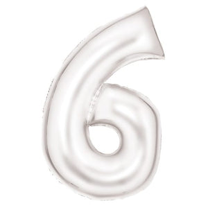 Balloon - Supershapes, Numbers & Letters White / 6 Large Number Foil Balloon Each