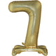 Balloon - Supershapes, Numbers & Letters White Gold / 7 Large Number Air Filled Standing Foil Balloon 76cm Each