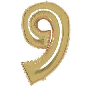 Balloon - Supershapes, Numbers & Letters White Gold / 9 Large Number Foil Balloon Each