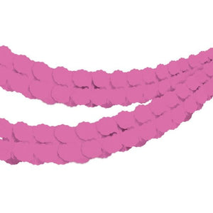 Decorations - Banners, Flags & Streamers Bright Pink Tissue Paper Garland FSC 4m Each
