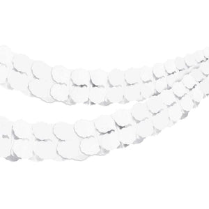 Decorations - Banners, Flags & Streamers Frosty White Tissue Paper Garland FSC 4m Each
