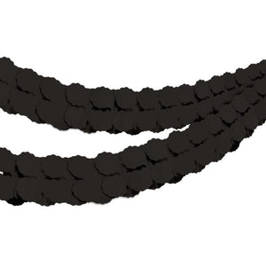 Decorations - Banners, Flags & Streamers Jet Black Tissue Paper Garland FSC 4m Each