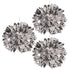 Silver Metallic Fluff Balls 41cm 3pk