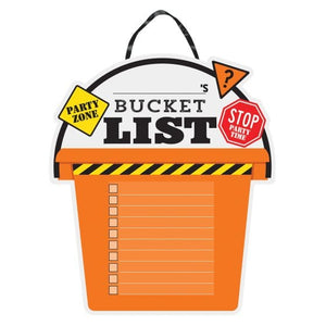 Decorations - Props Over The Hill Construction Bucket List Standing Sign 33cm x 38cm Each