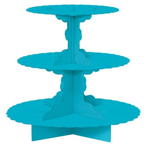 Tableware - Cupcake Stand & Cases Caribbean Blue Cupcake 3 Tier Treat Stand 29cm Each